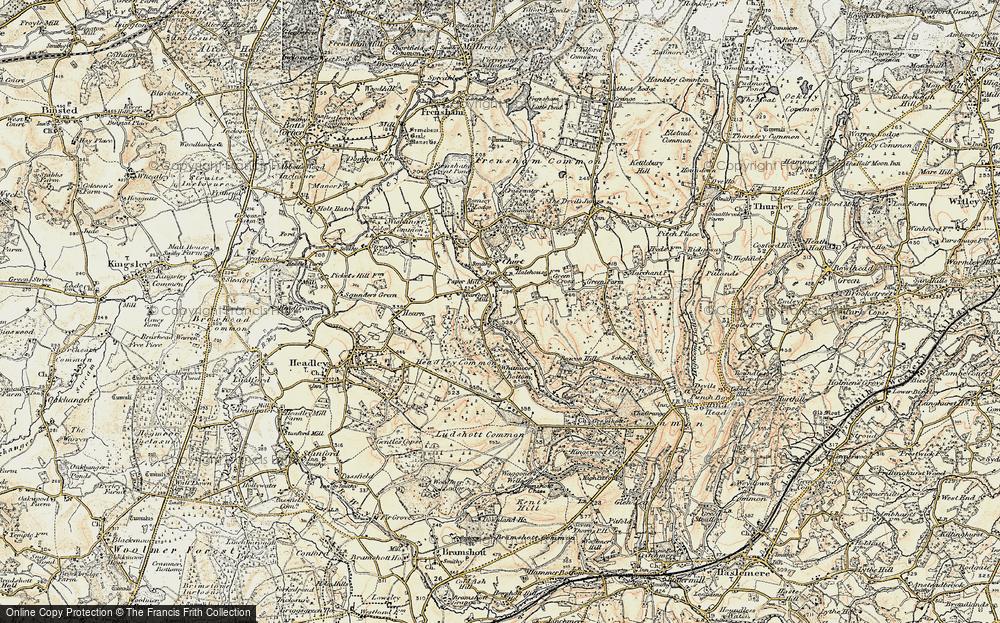 Old Map of Historic Map covering Whitmoor Vale in 1897-1909