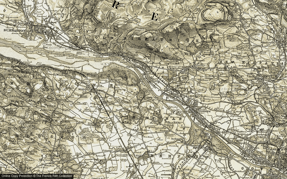 Old Map of Historic Map covering Erskine Bridge in 1905-1906