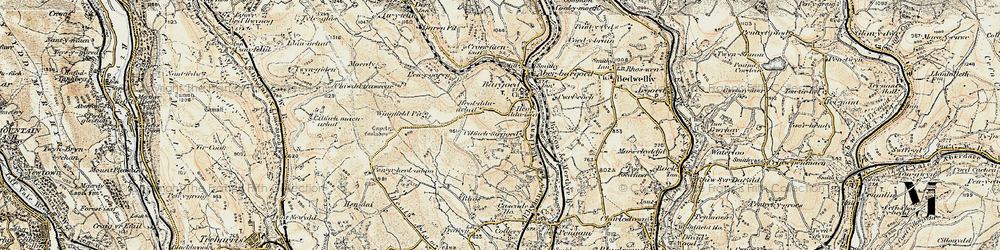 Old map of Bargod in 1899-1900