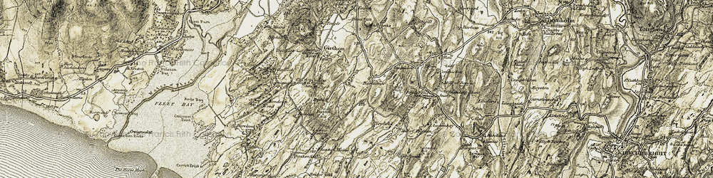 Old map of Lennox Plunton in 1905