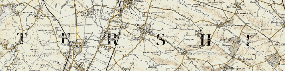 Old map of Barkby in 1902-1903