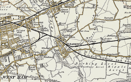 Old map of Barking in 1897-1902
