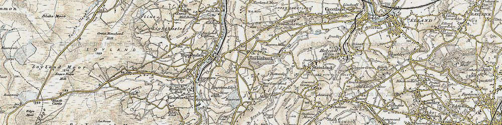 Old map of Barkisland in 1903