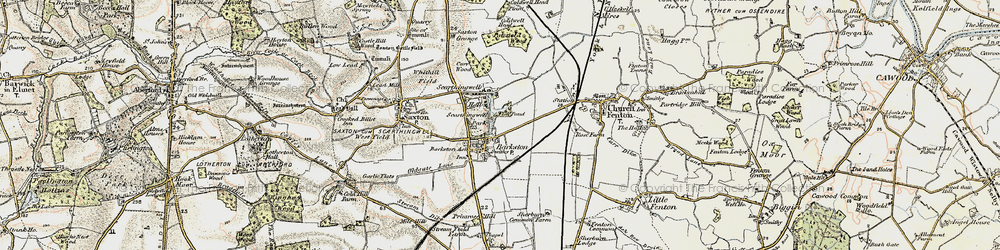 Old map of Barkston Ash in 1903