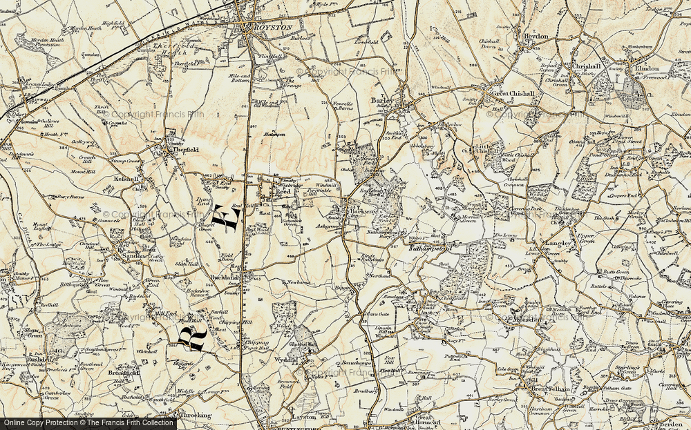 Old Map of Historic Map covering Biggin Manor in 1898-1901