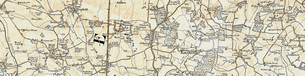 Old map of Biggin Manor in 1898-1901