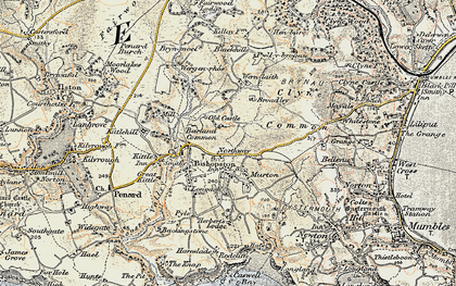 Old map of Barland Common in 1900-1901