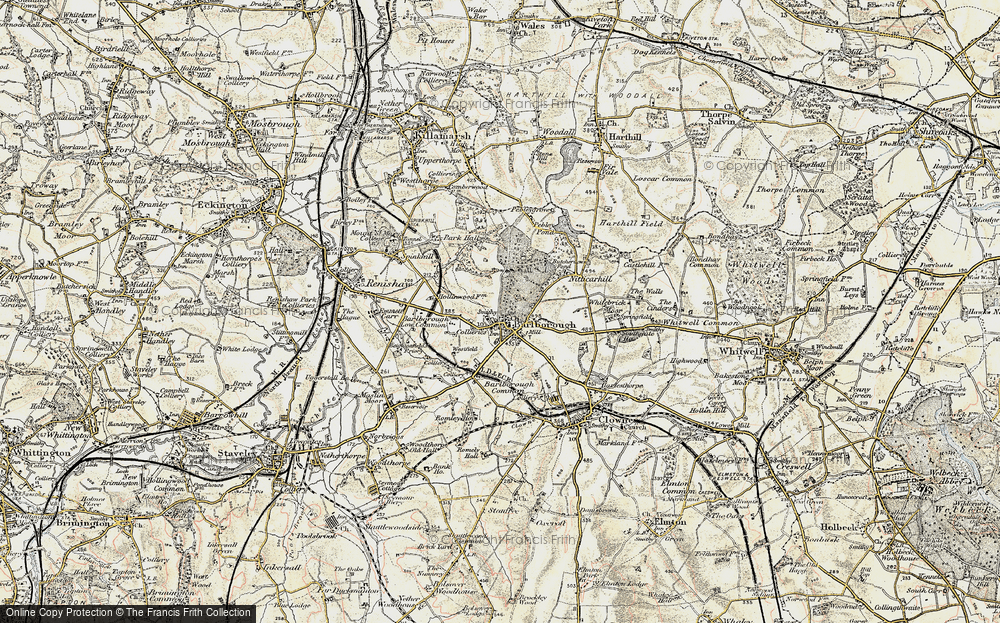 Old Map of Historic Map covering Barlborough Common in 1902-1903