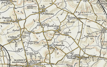 Old map of Barlestone in 1901-1903