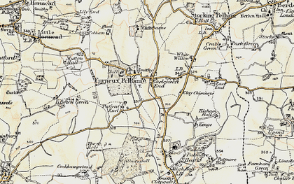 Old map of Barleycroft End in 1898-1899