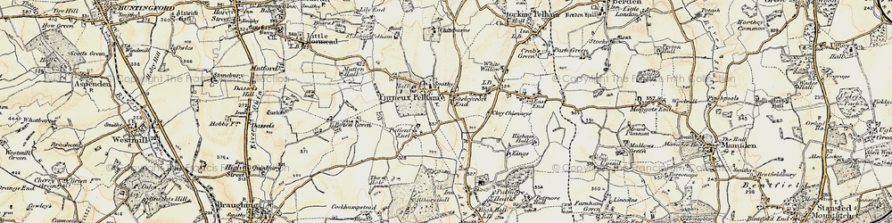 Old map of Barleycroft End in 1898-1899
