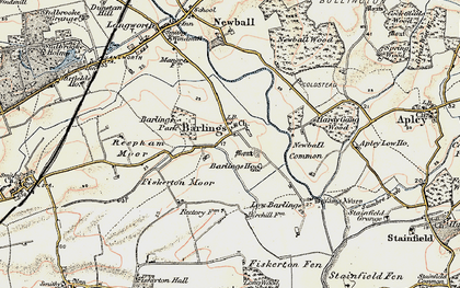 Old map of Barlings in 1902-1903