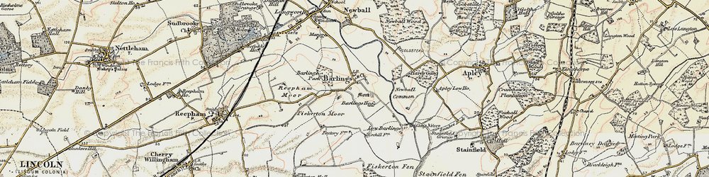 Old map of Barlings Hall in 1902-1903