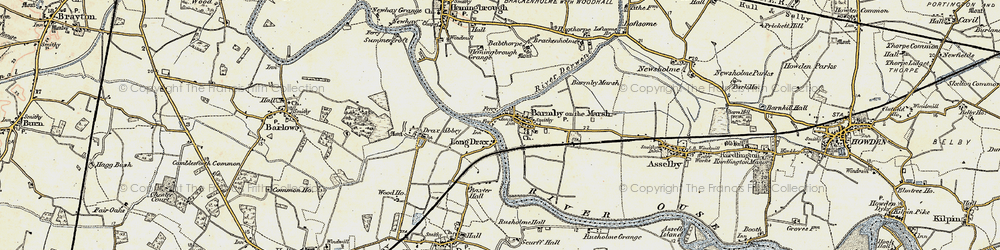 Old map of Barmby Barrage in 1903