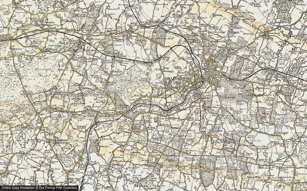 Old Map of Barming, 1897-1898 in 1897-1898