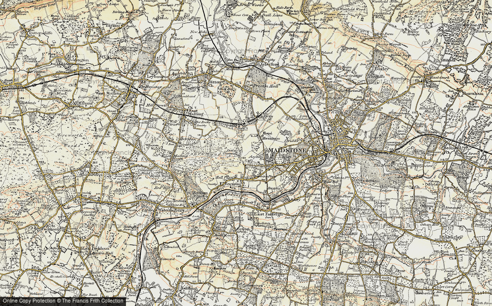 Old Map of Barming Heath, 1897-1898 in 1897-1898