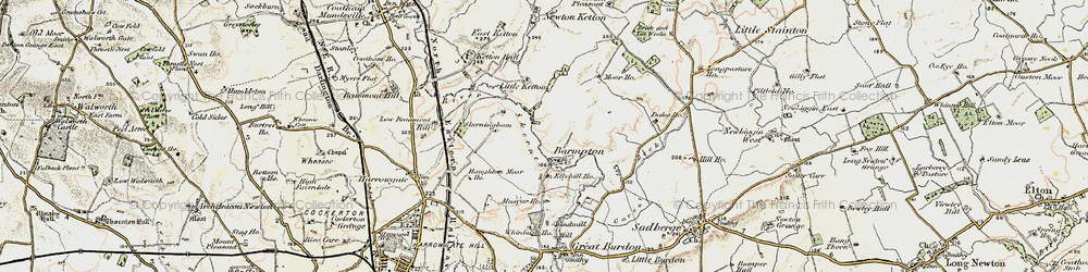 Old map of Barmpton in 1903-1904