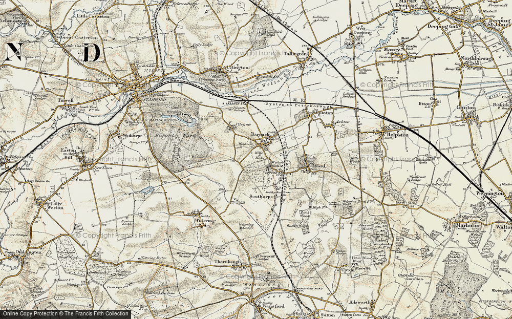 Old Map of Barnack, 1901-1903 in 1901-1903