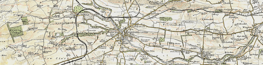 Old map of Barnard Castle in 1903-1904