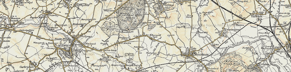 Old map of Barnard Gate in 1898-1899