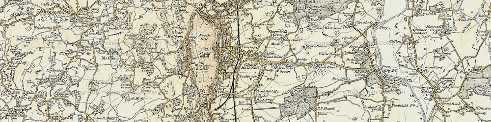 Old map of Barnard's Green in 1899-1901