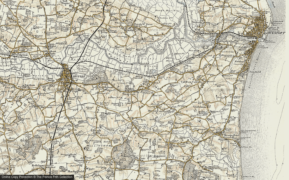 Old Map of Historic Map covering Barnby Broad in 1901-1902