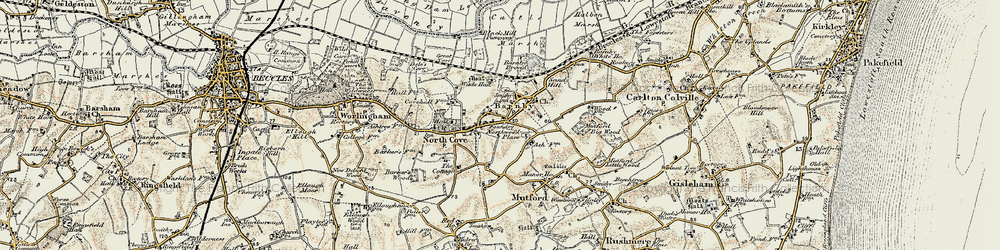 Old map of Barnby Broad in 1901-1902