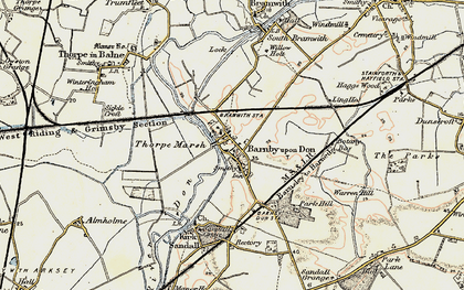 Old map of Barnby Dun in 1903
