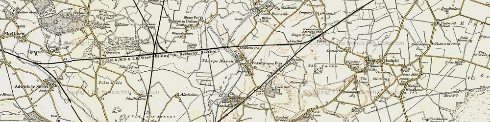 Old map of Barnby Dun in 1903