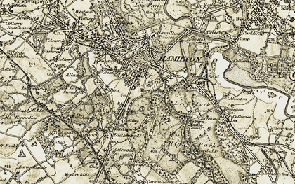 Old map of Barncluith in 1904-1905