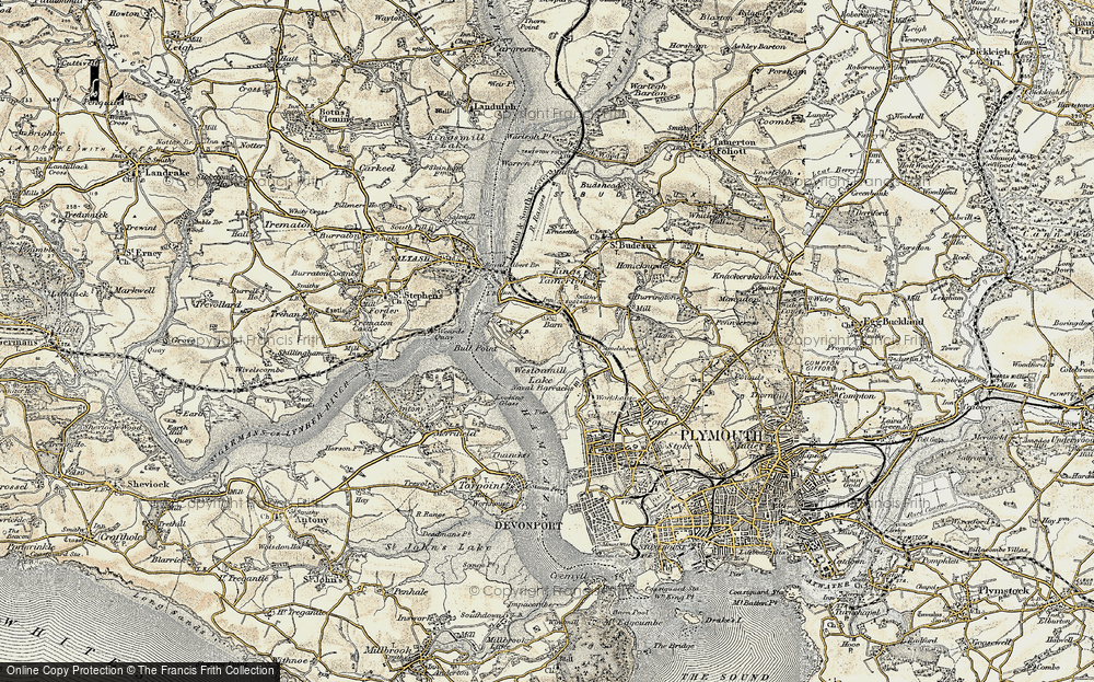Old Map of Barne Barton, 1899-1900 in 1899-1900