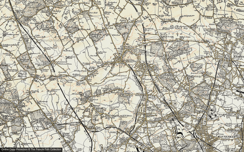 Old Map of Barnet, 1897-1898 in 1897-1898