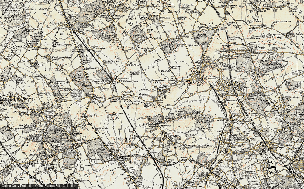 Old Map of Barnet Gate, 1897-1898 in 1897-1898