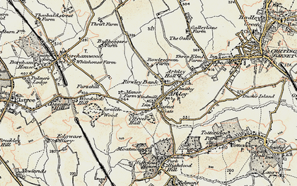 Old map of Barnet Gate in 1897-1898
