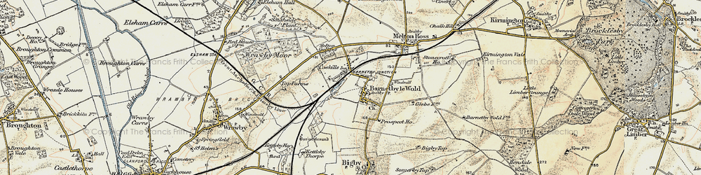 Old map of Barnetby le Wold in 1903-1908
