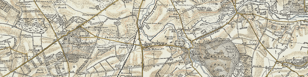 Old map of Barnham in 1901