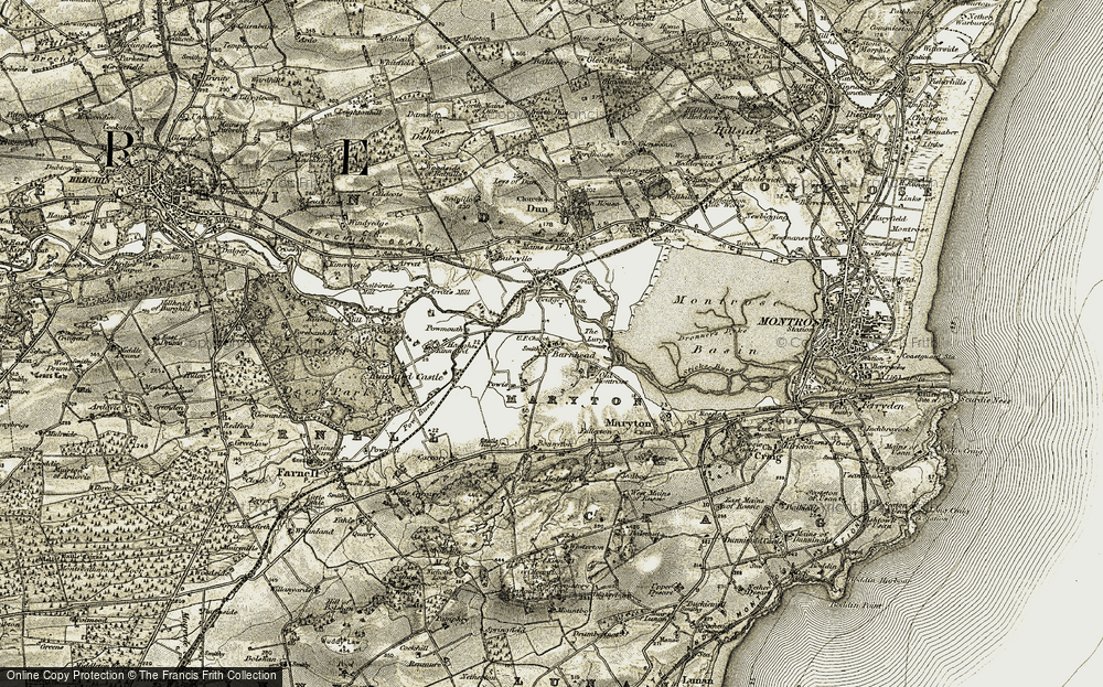 Old Map of Barnhead, 1907-1908 in 1907-1908