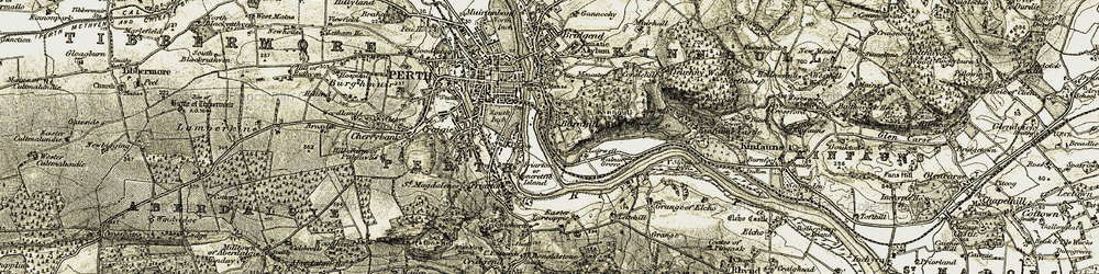 Old map of Branklyn Gardens in 1906-1908