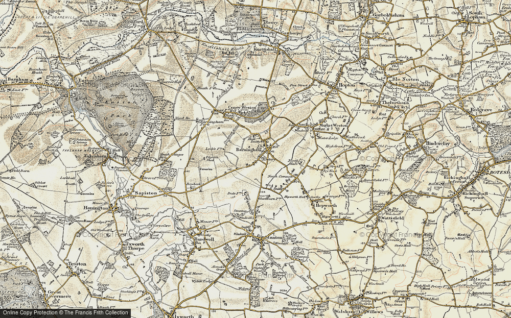 Old Map of Barningham, 1901 in 1901