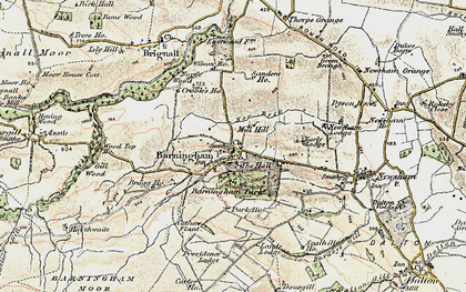 Old map of Barningham in 1903-1904