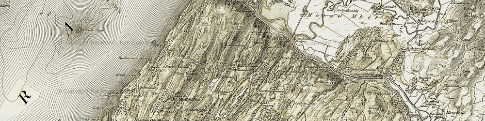Old map of Barnluasgan in 1906-1907