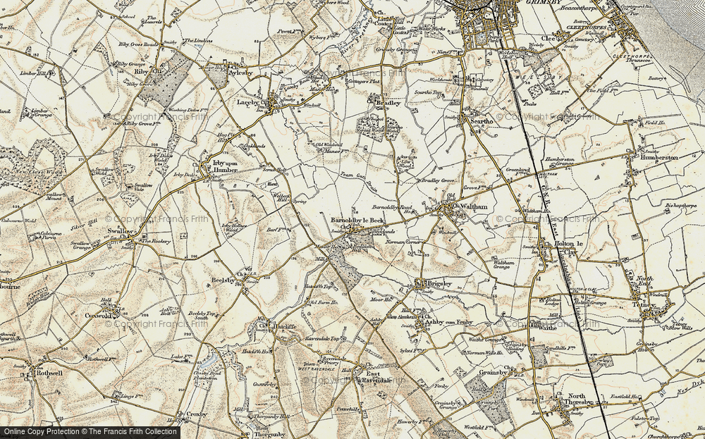 Old Map of Historic Map covering Bradley Gairs in 1903-1908