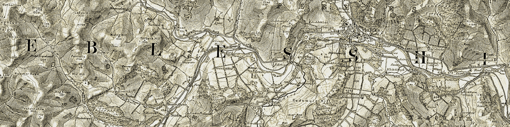 Old map of Barns in 1903-1904
