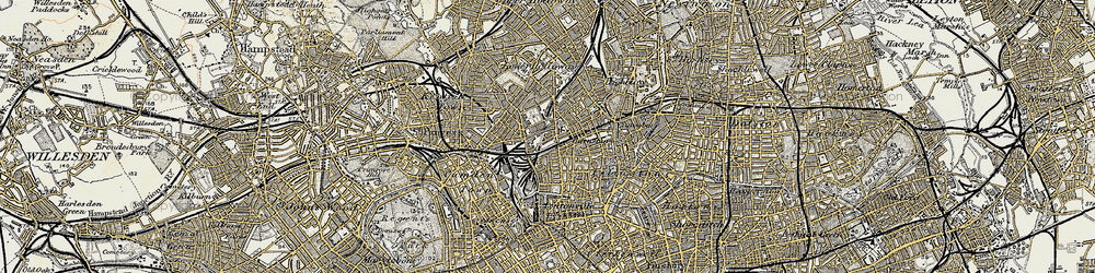 Old map of Barnsbury in 1897-1902