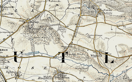 Old map of Barnsdale in 1901-1903