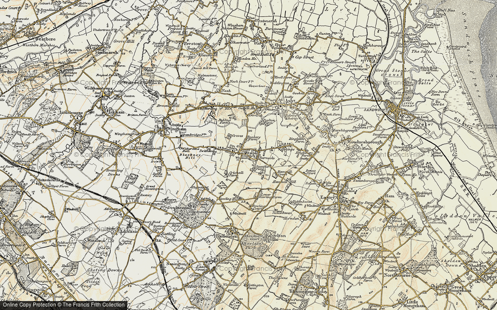 Old Map of Barnsole, 1898-1899 in 1898-1899