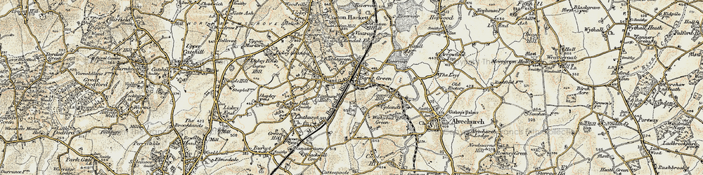 Old map of Barnt Green in 1901-1902