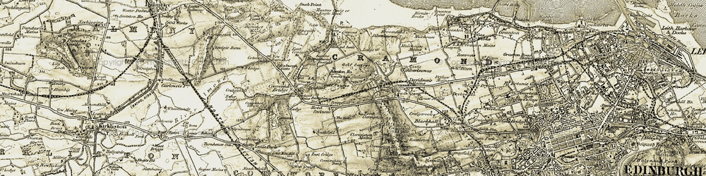 Old map of Barnton in 1903-1906