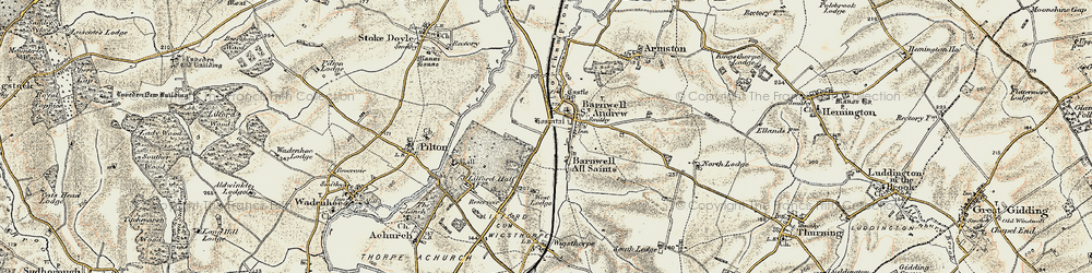 Old map of Barnwell in 1901-1902