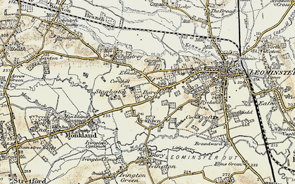 Old map of Barons' Cross in 1900-1903